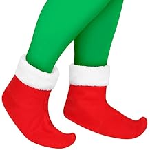Meanplan Christmas Elf Shoes Santa Elf Boot Covers for Adults Kids Xmas Cosplay Accessories, 30 cm/ 1.81 Inches