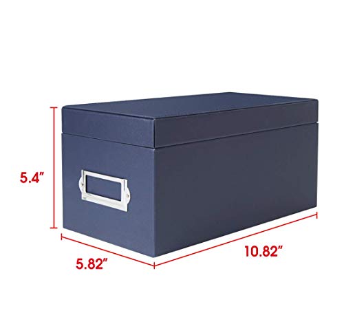 JackCubeDesign CD Case Storage Box Case DVD Organizer Holder with 50 Cases(Navy, 5.8 x 10.9 x 5.4 inches)-MK226A
