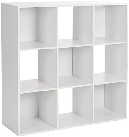 PACHIRA E-Commerce US 9 Cube Storage Organizer Wood Display Shelf, Free Standing Cubby Bookcase Cabinet Divider Bookshelf Fits 11“x11”x11“ Storage Bin