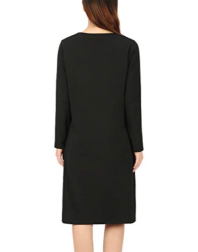 Hde Womens Sleepwear Cotton Nightgowns Long Sleeve Sleepshirt Print Night Shirt (Cute Cat, 2X/3X) #TOP2