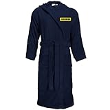 Spass kostet Bademantel Frottee mit Kapuze und Aufnäher Feuerwehr Größe S bis XXXL