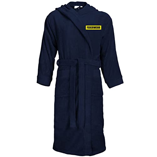 Spaß Kostet Herren Bademantel Frottee mit Kapuze Feuerwehr Größe S bis XXXL männer junge