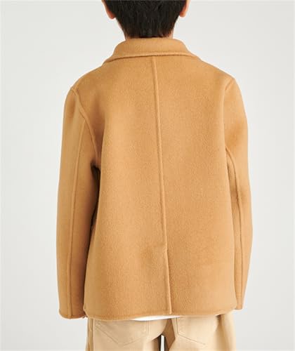 Cromoncent Boys Girls Elegant Notched Collar Single Breasted Wool Jacket4