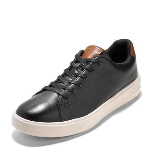 Cole Haan Men's Grand+ Court Sneakers, Black/Ivory, 9-M US