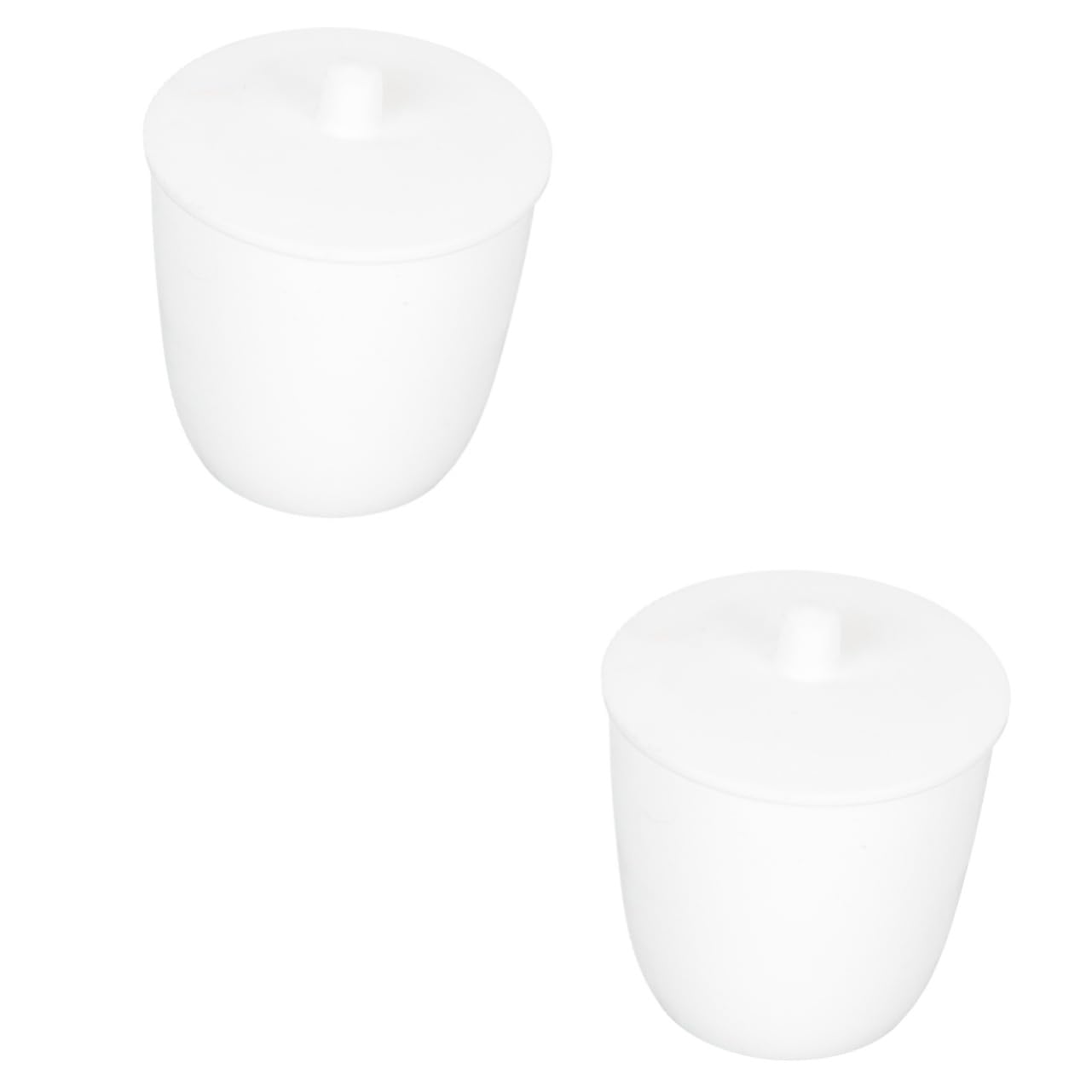 OSOLADY 2pcs Professional Porcelain Crucible with Lid 100ml Metal Melting Crucible for Lab PTFE