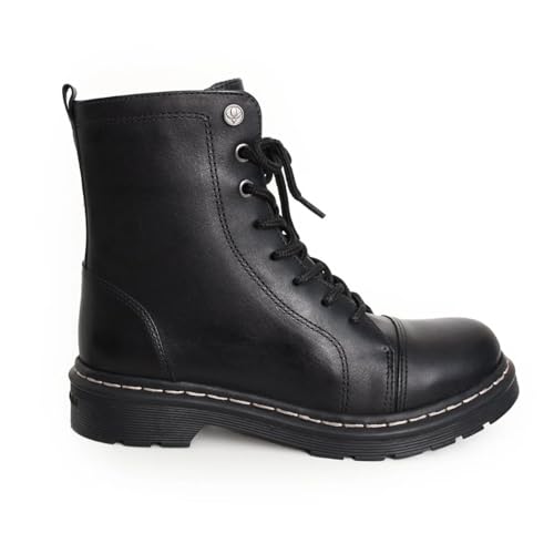 Coturno Janis Feminino Couro Moda Cravo e Canela - Preto