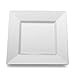 Square White Plastic Dinner Plates by Yoshi 10-3/4-inch 10 per Pack