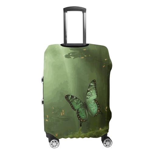Green Forest Butterfly Luggage Cover Washable Elastic Suitcase Cover, Anti Scratch Personalized Suitcase Protectors, Fashion Baggage Covers For Travel4