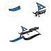 RNXRZANK Winter Sled with Steering Wheel and Brake for Outdoor Fun, Downhill Ski Slider for All Ages, Blue