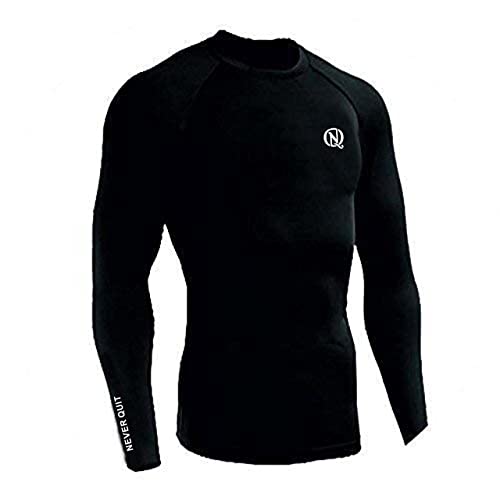 Image of NEVER QUIT Men /Women Compression T-Shirt Top Plain Athletic Fit Multi Sports Cycling, Cricket, Football, Badminton, Gym