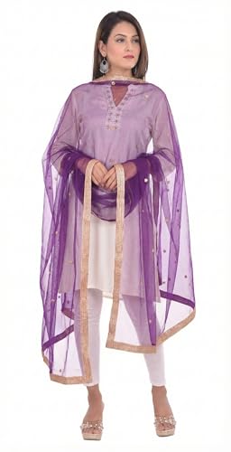 Image of YOUTHQUAKE Women's Embroidered Net Dupatta