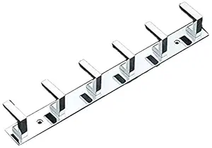 GAIYERA-Stainless Steel havy Modal Premium Cloth Wall Door 6 pins Rail Hanger for Hanging Clothes Home use L typs Pack of 1 pc