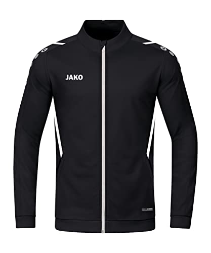 JAKO Herren Polyesterjacke Challenge, Schwarz/Weiß, XL