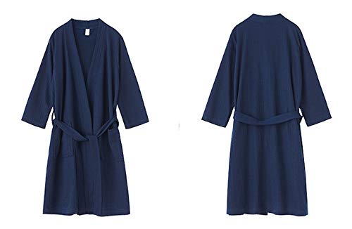 Kimono Robe Men Women Bathrobe Spa Hotel Lightweight Weave Robe Wrap3