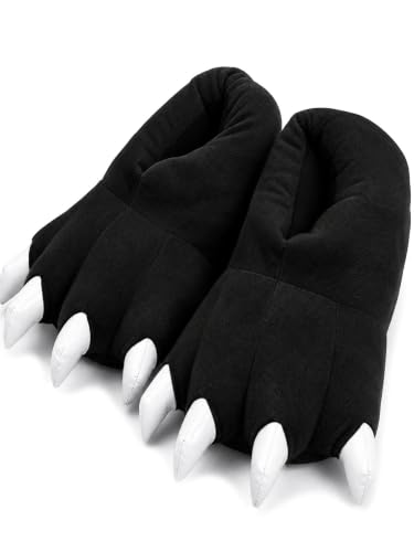 Image of acdiac Unisex Soft Monster Claw Slippers Fun Dino Slippers Animal Paw Shoes For Men Women Boy Girl With Home Halloween Party Cosply Costume Footwear