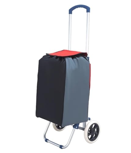 Carrito de la Compra Plegable, Carrito con Ruedas, Carrito de comestibles portátil aleación Aluminio for Compras, Picnic, Viajes