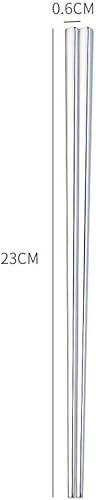 Miniatura 2 de 1 par de palillos, palillos de metal de acero inoxidable estilo chino, reutilizables, antideslizantes, duraderos, utensilios de cocina (multicolor)