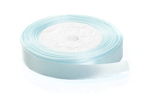 Solid Color Satin Fabric Ribbon (Light Blue, 1 2 x 25 Yards)