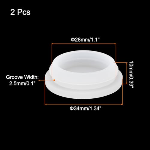 Image of MECCANIXITY 2pcs Silicone Snap in Locking Hole Plugs,28mm /1.1 Inch Mounting Diameter Narrow Groove Width 2.5mm Panel Seal Cover Round for Kitchen Bulkheads Waterproof Sealing Plugs Clear
