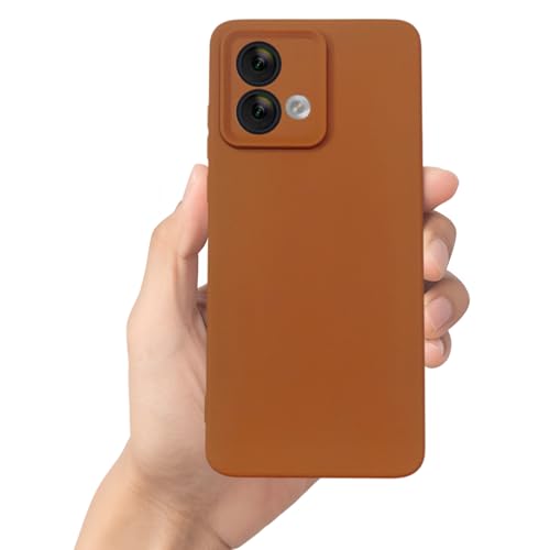 Image of Scalebee Leather Textured Case for Motorola Moto G84 5G, Soft Flexible Matte Finish Back Cover with Camera Protection, Anti-Slip Scratch-Proof Silicon Shell, Brown