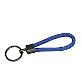YZDKR Llavero Car Key Accessories PU Woven Keyring Gift PU Leather Keychain PU Leather Rope Key Chain(Blue)