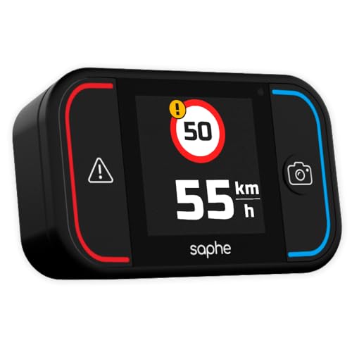 Aviso de radar de velocidade Saphe Drive Pro para carro | Dados do Blitzer.de | Alerta sobre os perigos do radar | Conexão via Bluetooth | Requer assinatura