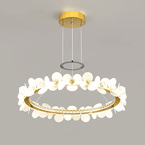 Chandelier LED pétale moderne pour salon sombre et plafond haut - 7