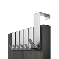 Menz Premium Over Door Hanger – Set of 6 Stainless Steel Coat Hooks 46mm with Anti-Slip and Felt Pads, Sturdy Over Door Hook Hanger Türhaken Edelstahl_ 6er Set UK