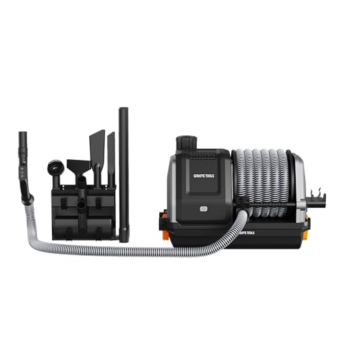 Giraffe Tools Retractable Vacuum Cleaner for Garage Grandstorm Wall-Mounted Wet/Dry ...