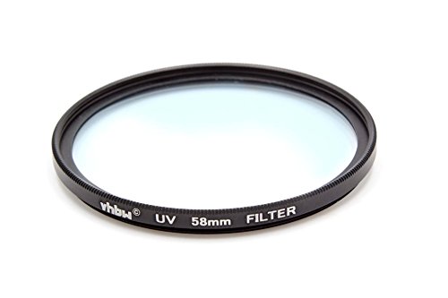vhbw Filtre UV Universel pour Les objectifs d'appareil Photo de Filetage 58mm - Filtre de Protection UV, Noir