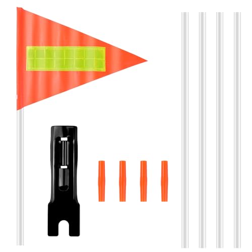 KALIONE 4 Ft Fahrradflagge Verstellbare Reflektierende Fahrradfahne Wimpel...