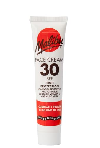 Malibu Sun SPF 30 Face Cream, High Protection, Vitamin Enriched, Water Resistant, 40ml