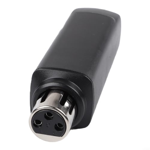 Sistema de micrófono inalámbrico XLR 2.4G con transmisor y receptor, recargable, rango estable, soporte múltiple de dispositivos para micrófono dinámico (1 en 2) miniatura 4