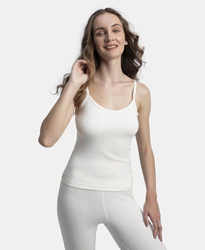 Image of Jockey 2548 Women's Super Combed Cotton Rich Brushed Thermal Camisole with StayWarm Technology Off White M