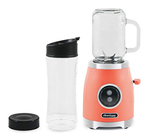 Americana Epb399C By Elite Glass Mason Jar Blender With 17Oz Jar + 20Oz. Sports Bottle, Blend Personal Smoothie, Crush Ice, Shakes, Keto Protein, 300 Watts #TOP6