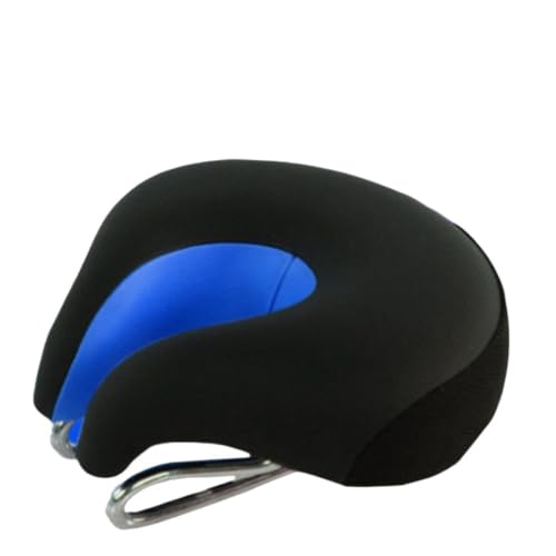 Effonek 自転車のマウンテンバイクのノーズレスサドルは厚く、快適で柔らかく、衝撃吸収性と反発性に優れています。 (ブルー,クッション)