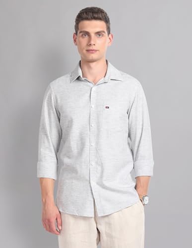 Image of Arvind Modern Slim Fit Heathered Summer Shirt