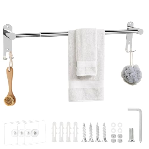 KINDPMA Towel Rail Wall Mounted Self Adhesive Towel Rail Adj