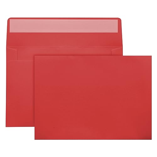 50 sets of red A7 envelopes, 5x7 envelopes, 5x7 invitation envelopes, printable invitation envelopes, photos, postcards, greeting cards, Mail, Wedding self-sealing Envelopes (red)
