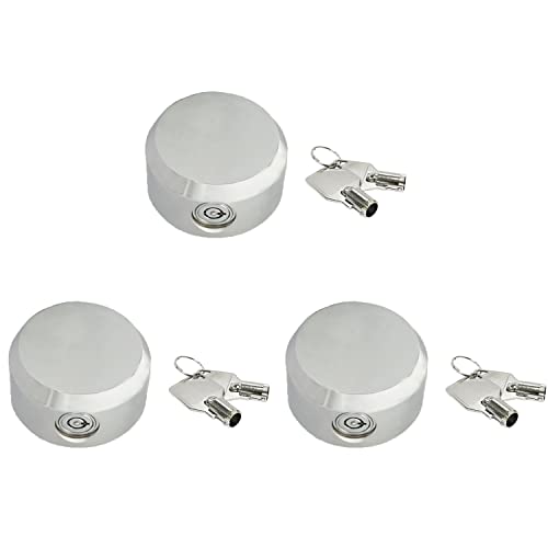 Image of 3PCS New Released Hidden Shackle Hockey Puck Round Padlock Van Trailer Tubular Key