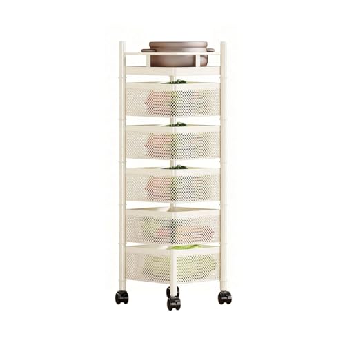 Genérico Cesta Giratoria De Almacenamiento Cuadrada Multicapa, Estante Giratorio For Verduras con Ruedas, Organizador De Almacenamiento For Baño, For Patatas Y Cebollas(Color 1,5 Tiers)