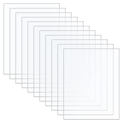 OFFCUP 11 sztuk płyt ze szkła akrylowego z tworzywa sztucznego 10 x 15 cm, 2 mm płyty akrylowe, przezroczysta folia ochronna, obustronna przezroczysta płyta ze szkła akrylowego do dekoracji