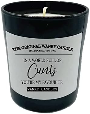 Wanky Candle Black Scented Candle, Friendship Gift, Funny Gift for Friend, Rude Candle, in a World Full of c*NTS You're My Favourite WCBJ118
