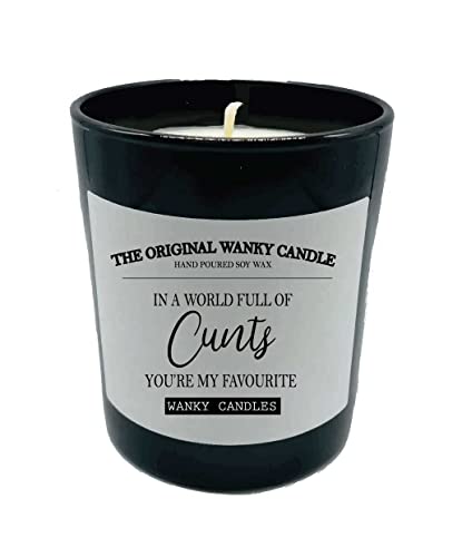Wanky Candle - 'in a World Full of C**ts, You’re My Favourite' Rude & Funny Black Jar Candle Pomegranate & Fig WCBJ118