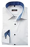 eterna Herren Langarm Hemd Weiß Modern Fit | Bügelfrei, Knitterfrei, 100% Baumwolle | Kentkragen (42)