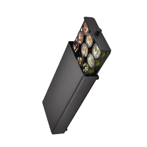 Support 40 capsules café en fer noir pour cuisine et bureau