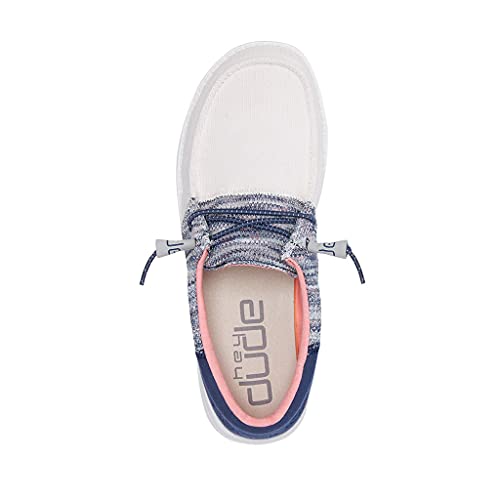 Image of HEYDUDE Women's Wendy Sox Funk Navy Size 8 | Women's Shoes | Women's Lace Up Loafers | Comfortable & Light-Weight