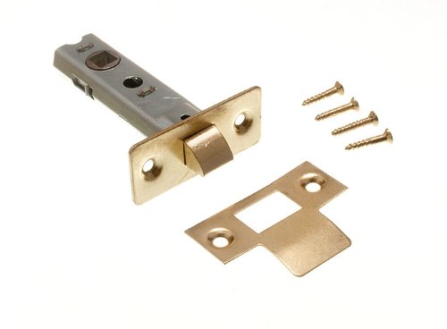 10 x Chiavistelli tubolari a molla per porta, 75 mm EB, placcati in ottone