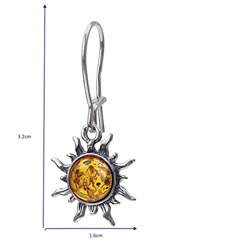 Ian and Valeri co. Amber Sterling Silver Sun Earrings3