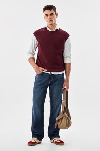 Image of SNITCH Men Sweater | Regular Fit Crew Neck Full Sleeve Pullover | Premium Soft Cotton Blend & Durable Fabric | Lightweight & Versatile Men's Casual Knitwear for Winter